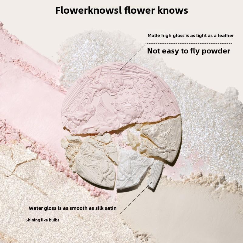 Flower Knows Маленький Ангел Рельефный Хайлайтер Натуральное осветляющее водяное сияние трехмерная контурная пудра