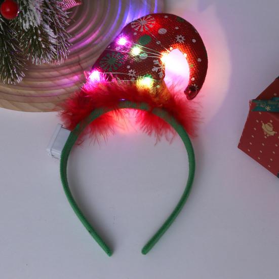 Светодиодные рождественские повязки на голову, шапки эльфа, обруч для волос в виде оленя со светодиодной подсветкой