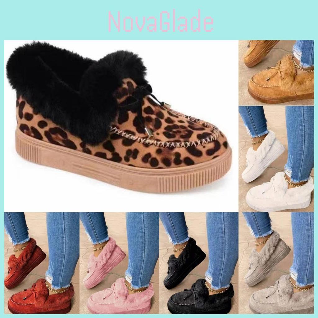 Warmth Guaranteed Women's Winter Plush Snow Shoes With Round Head