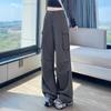 Women's High-Waisted Wide-Leg Cargo Pants with Convertible Pockets - Autumn Slimming Casual Wear