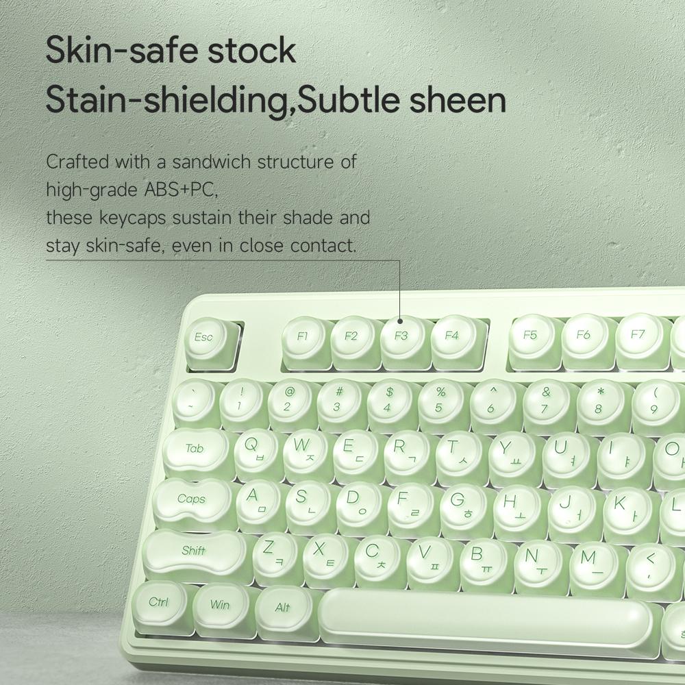 FURYCUBE IP108 Detachable Wireless 108-Keys Mechanical Feel Keyboards Liquid Foundation Style RGB USB-C Silent Fit for Office