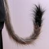 Cosplay Fake Cat Tail Soft Fuzzy Plush Contrast Color with Metal Pin Fixed Performance Club Dance Paty Costumes Prop Artificial Tail