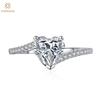 100% 925 Sterling Silver 3EX VVS1 D Color Heart Cut 7 MM 1CT Real Moissanite Diamonds Ring for Women Engagement Fine Jewelry Gifts
