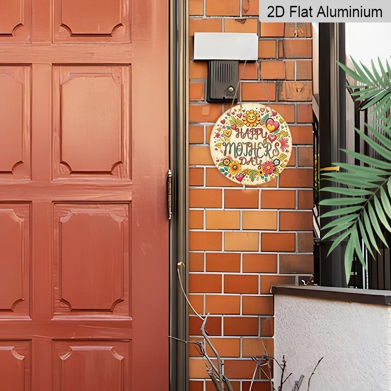 2D Flat Retro Aluminum Wall Decorations in Various Sizes. Warm, Hand-painted Mother's Day Theme with Watercolor Flower and Heart Patterns. Ideal for