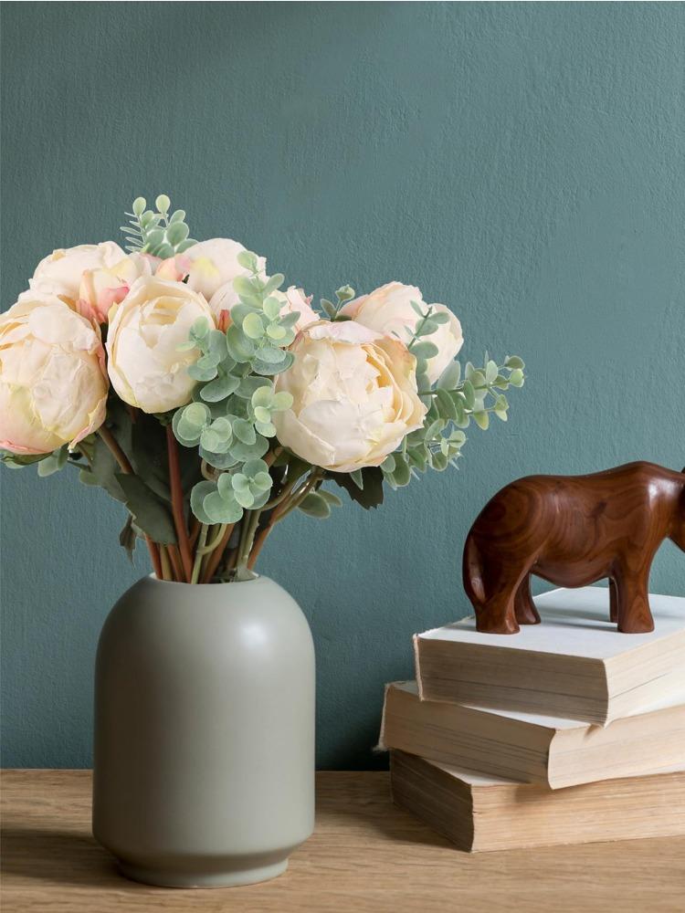 2 букета, винтажные пионы, длинные стебли, шелковые искусственные цветы для свадебного украшения, букет невесты, цветы, поделки, цветочная композиция