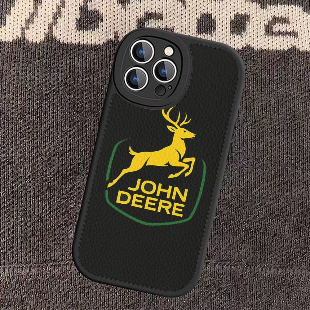 Зеленый чехол для телефона J-John Truck D-Deeres для IPhone 11 12 13 14 15 16 Pro Max Plus Кожаный чехол