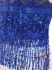 Womens Sleeveless Halter Top Sequins Tassel Fringe Crop Bra Dance Wear