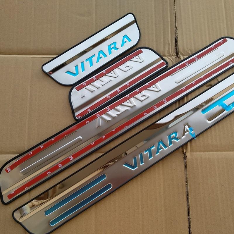 Автоаксессуары для Suzuki Vitara Накладка на порог двери из нержавеющей стали Накладки на пороги Педаль Автостайлинг Наклейка 2017