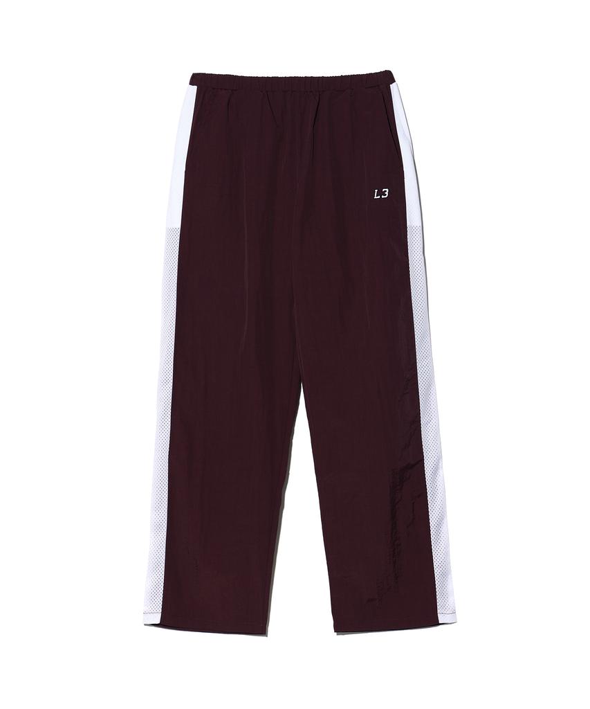 LMN3011 Side Mesh Nylon Pants - Wine