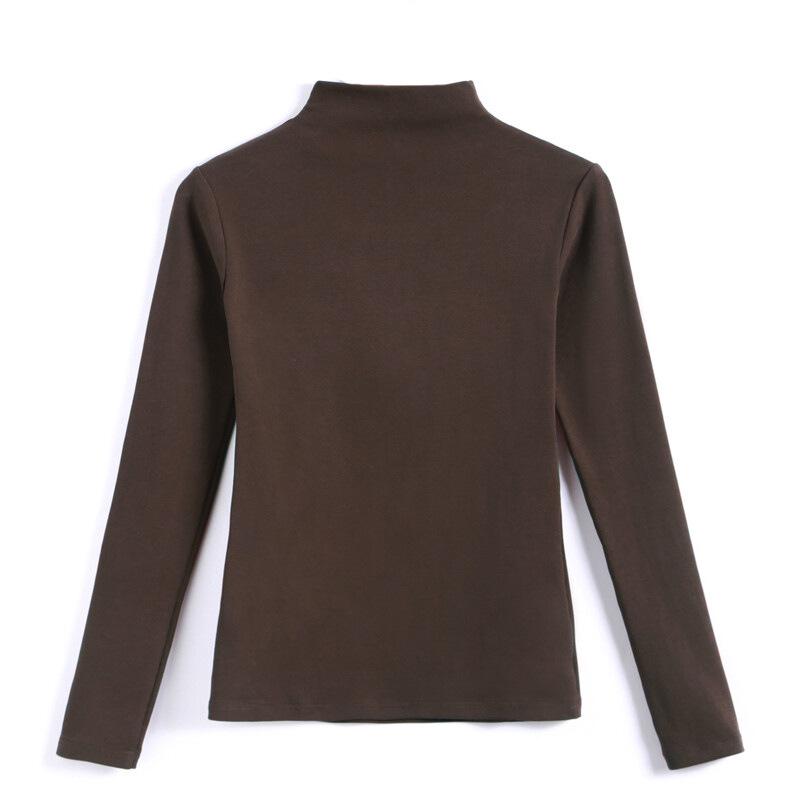 Женский топ из плотного бархата с полувысоким воротником и длинными рукавами, осень/зима 2024 г.