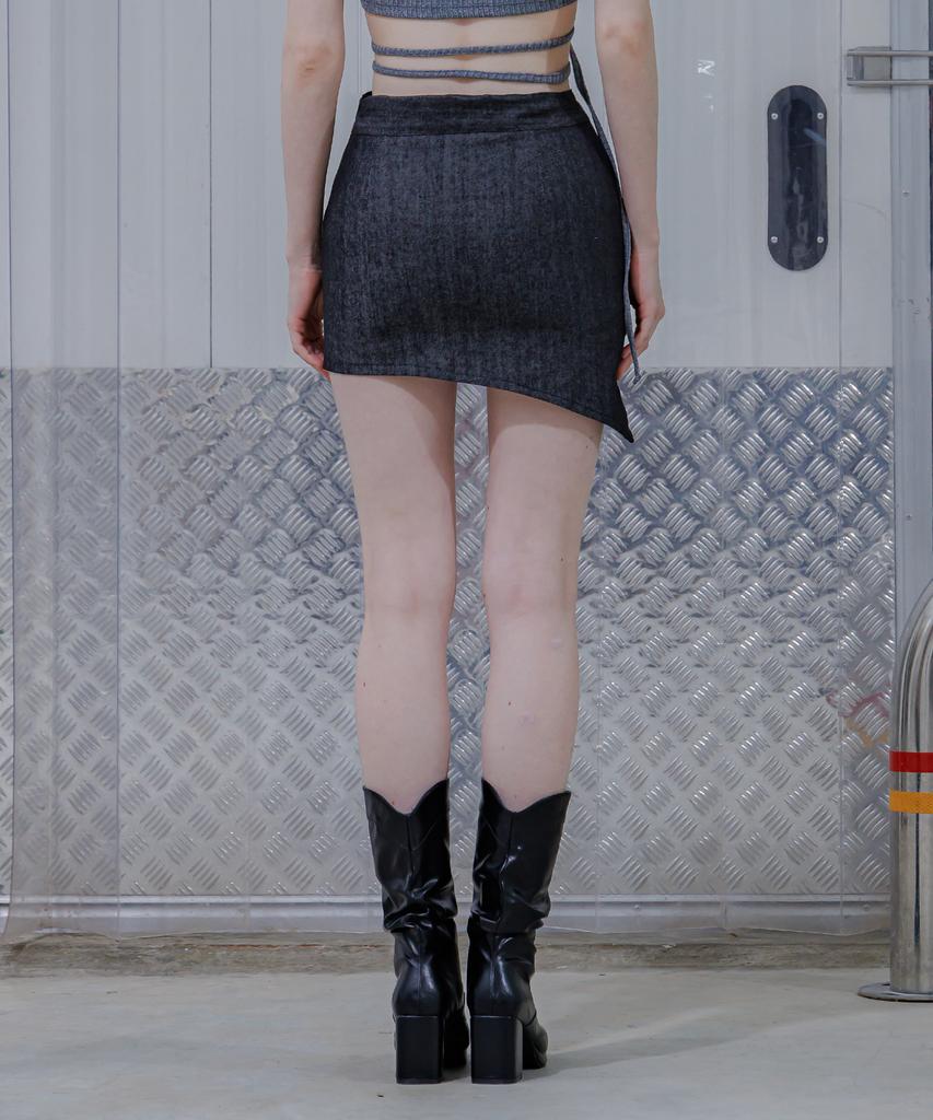 Archive Asymmetrical Side Zipper Mini Skirt
