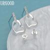 925 Sterling Silver AAA Zircon Pierced Earrings Fashion Heart Wedding Jewelry