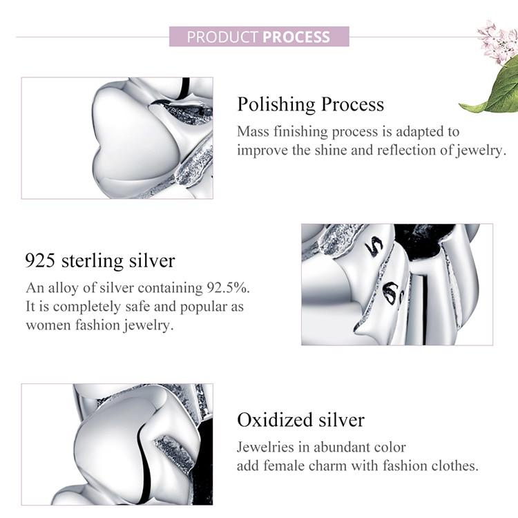 Подвеска BAMOER Heart Stopper с силиконовыми бусинами, оригинальный браслет, ювелирные изделия из стерлингового серебра 925 пробы