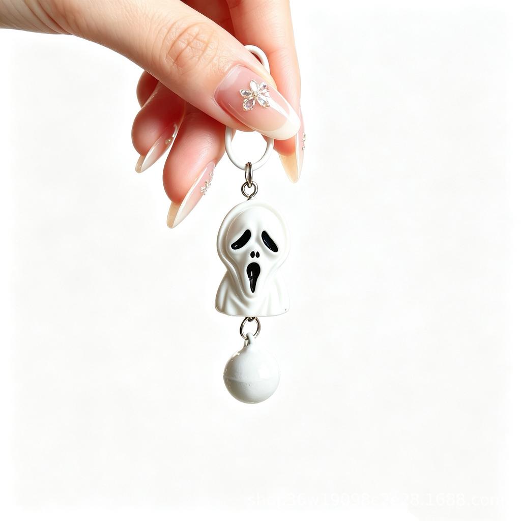 Cross-border new Halloween three-dimensional keychain funny skeleton ghost pumpkin personalized bag pendant mobile phone chain