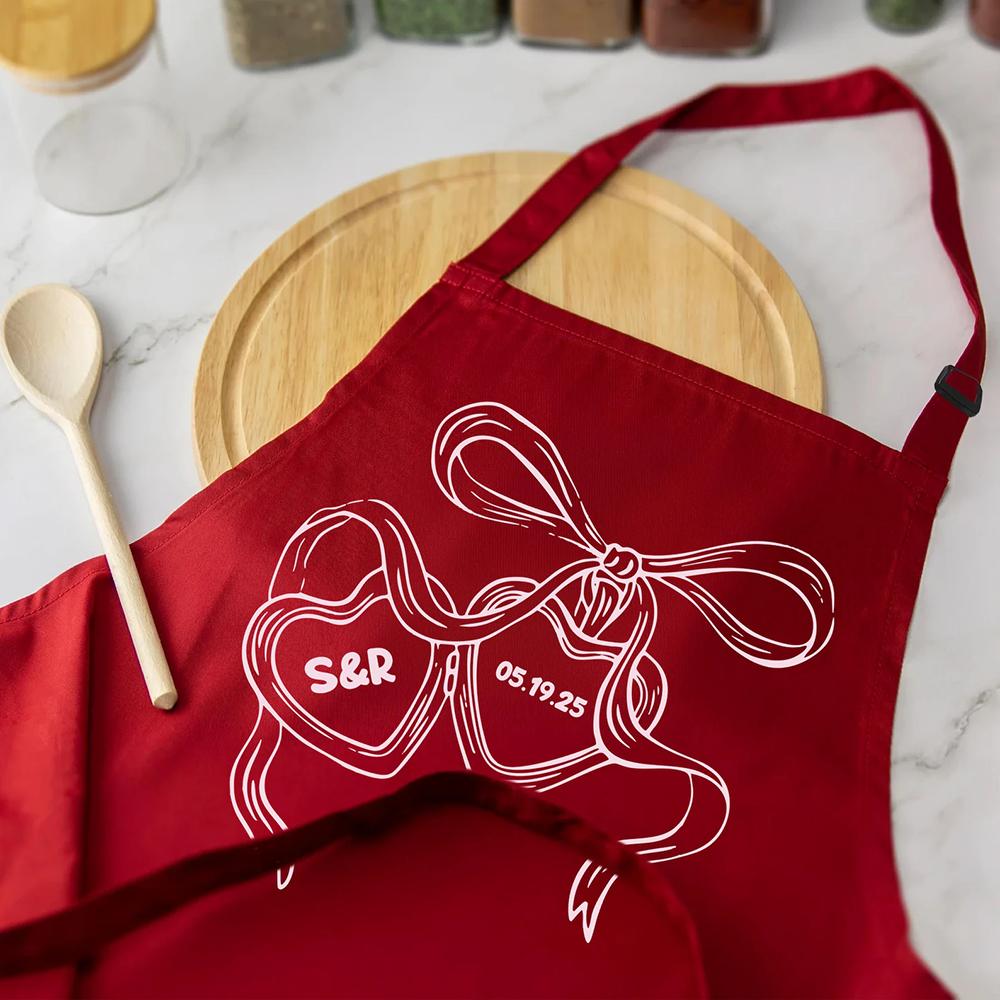 Персонализированные парные фартуки для молодоженов, свадебный подарок для невесты и жениха, подарки на годовщину и медовый месяц для новой пары