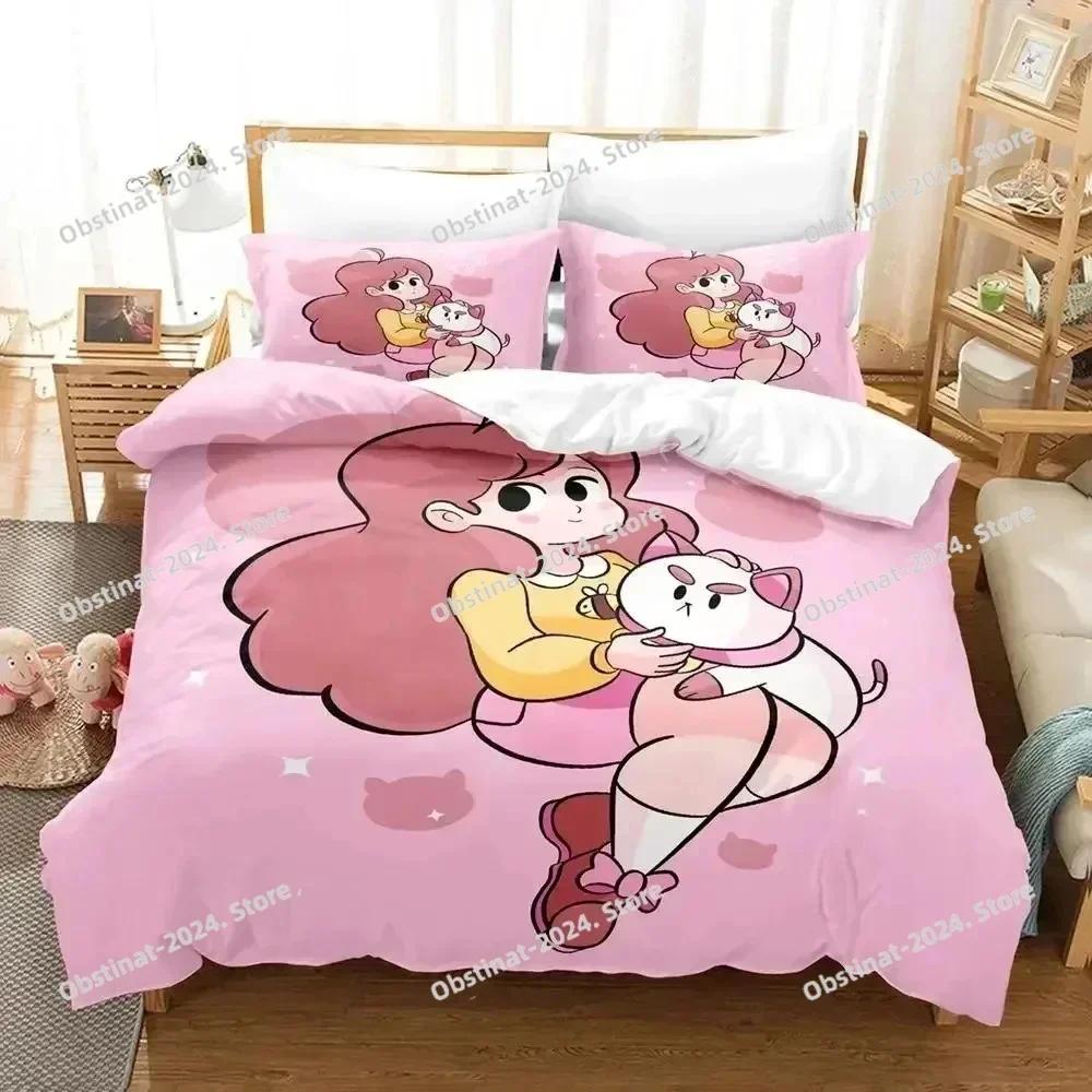Мультяшный набор постельного белья Пчела PuppyCat С принтом Одеяло Покрывало Пододеяльник Наволочка Наборы из 3 предметов Детский и Взрослый Размеры