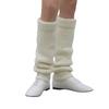Boucle Wool Blend Soft Long Knit Warm Fluffy Leg Warmers Long Boots Footless Fashion Loose High Socks Korean [UNDERCONTROL] Autumn/Winter 80's (Ivory)