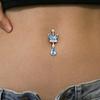 Zinc Zinc Alloy Drop Navel Piercing Ring Zircon Crystals Dangled Navel Ring  Women