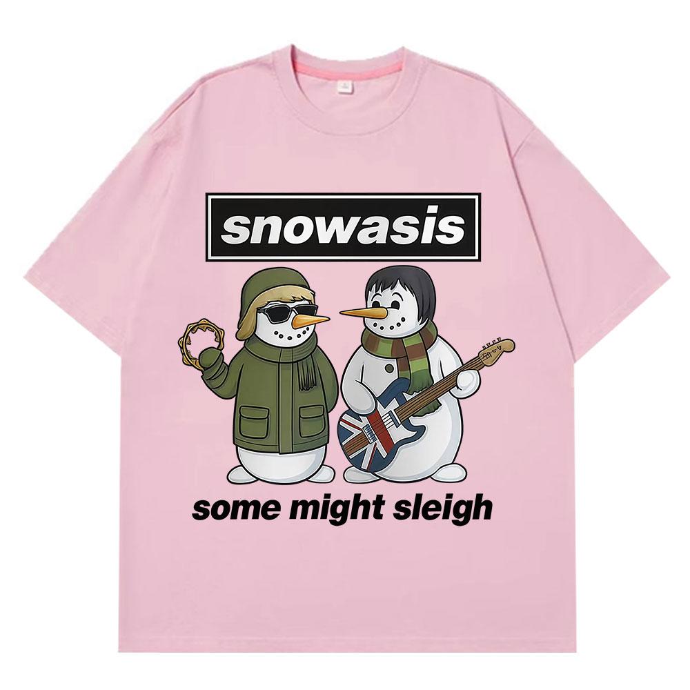Oasis Christmas funny meme T shirt men women Harajuku hiphop Tshirt cotton oversized Loose casual and retro ONeck Tshirts