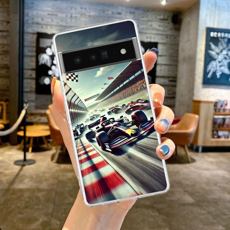 Чехол для телефона Google Pixel 9 8 7 6 5 4 4XL 7A 6A 5A 4A 3A Pro XL 5G Прозрачный Мягкий ТПУ Узор трассы Формулы 1 Нюрбургринг