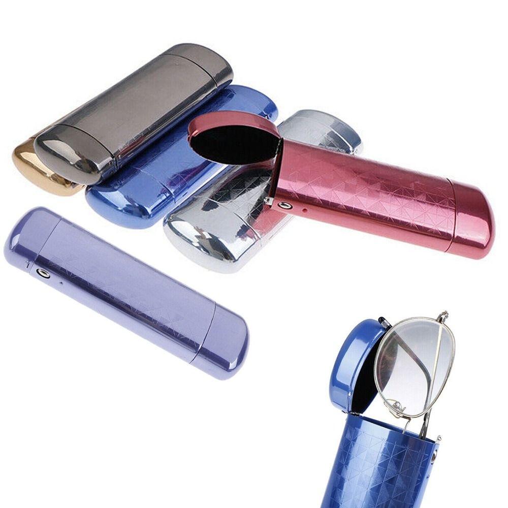 Превосходный алюминиевый футляр для очков Капсула Откидной держатель для очков Винтажные аксессуары для очков