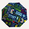 1pc Gamer Console Automatic Open/Close Umbrella with Windproof, Functional Design, 8-Rib Sturdy Canopy, Durable Ribs,040