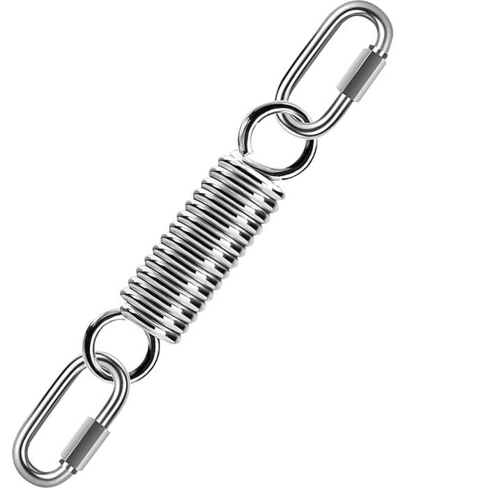 Ressort de suspension pour fauteuil/hamac en inox 304 — capacité 250 kg, crochet 360° et mousquetons