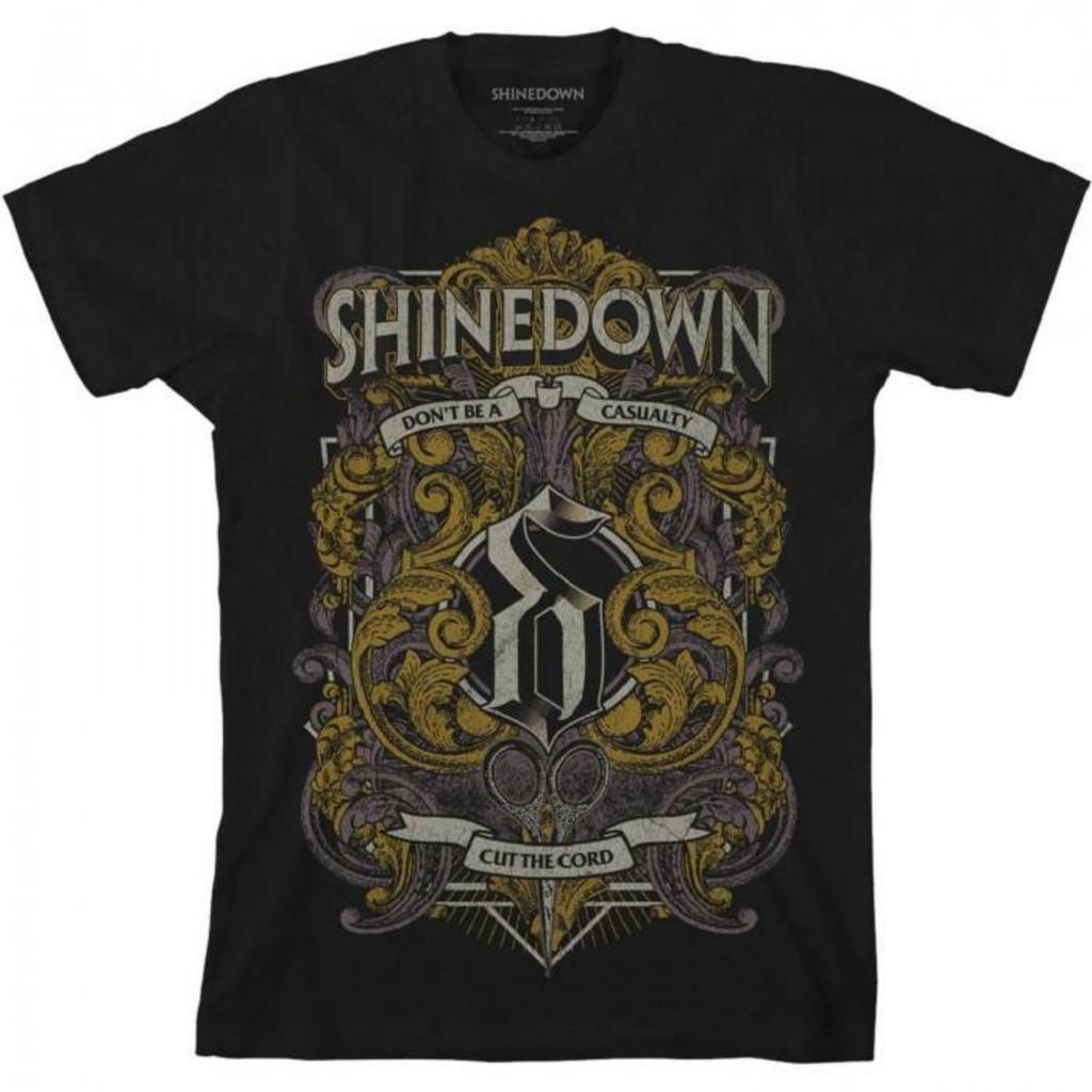 Унисекс Хлопковая Футболка Shinedown для Взрослых с Орнаментом