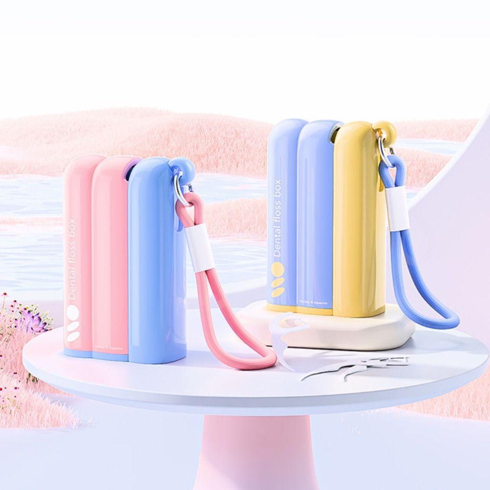 Press-on Floss Stick Storage Box Creativity Mini Teeth Stick Case Floss Stick Organizer Daily Use