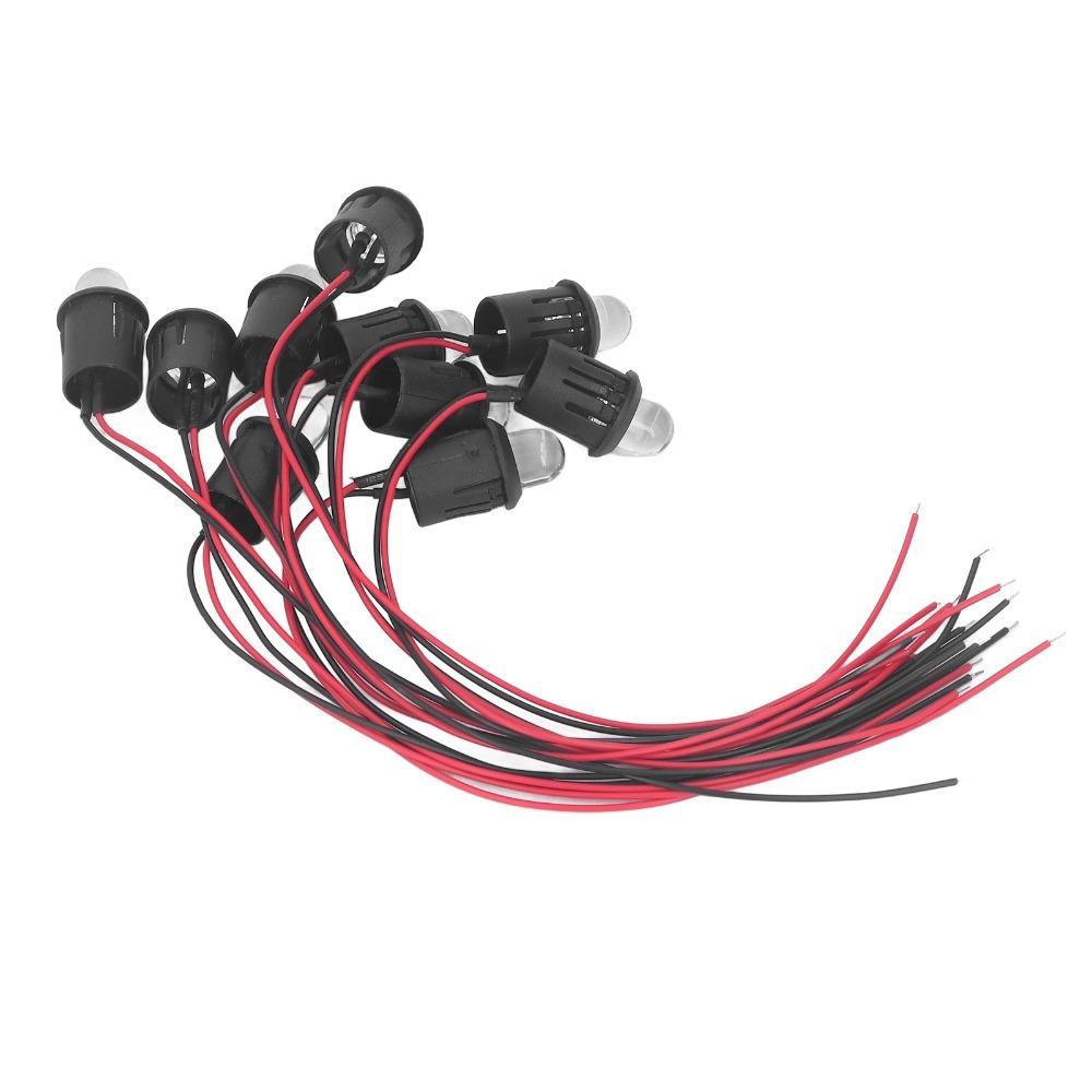 10PCS Water Clear Bulb LED Light Lamp Bulb 12V Prewired Emitting Diodes Boat Application