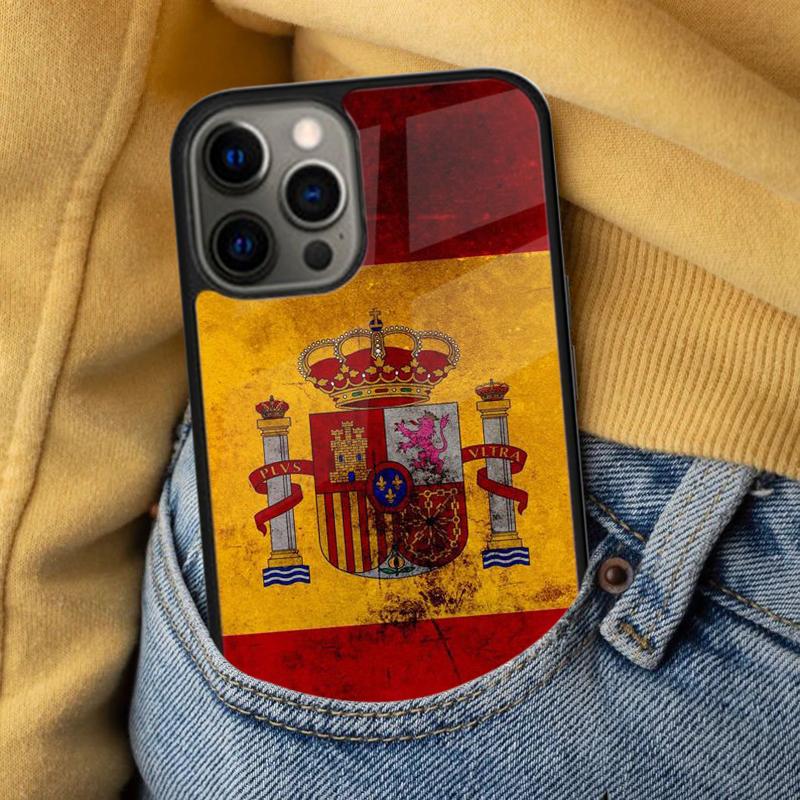 Испания Испанский флаг Мягкий чехол для телефона для iPhone 17 Air 16e Pro max 15 Pro 13 14 Plus 11 12 MagSafe Магнитный Coque