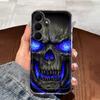 Прозрачный мягкий чехол для Samsung Galaxy S26 S25 S24 S23 S21 S20 fe/plus/Ultra с рисунком «Синий Огненный Череп», противоударный