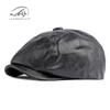 Унисекс Весенне-осенний берет газетчика из ПУ кожи: Ретро британская кепка «утиный нос»