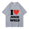 Футболка с рисунком рэпера I Love JUICE WRLD, летняя модная футболка унисекс большого размера, унисекс, топы из 100% хлопка, футболки, уличная одежда в стиле хип-хоп