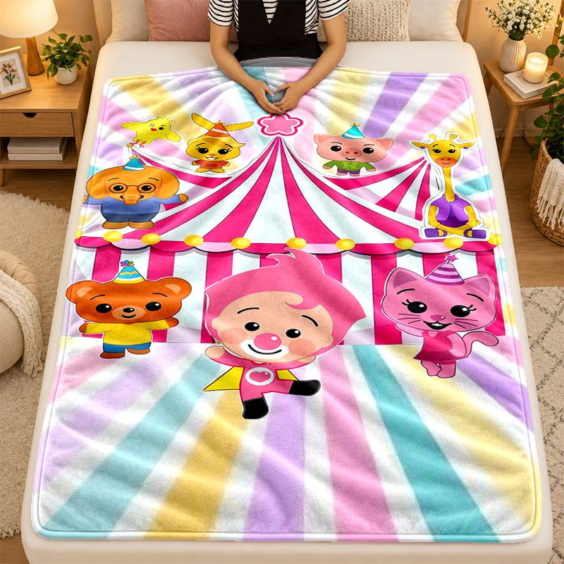 Flannel BlanketEl Payaso Plim Plim Warm Soft Throw Blanket for Indoor Sofa Bed Living Room Use