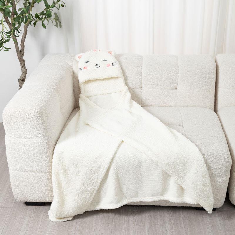 Утепленное бархатное одеяло и шаль из овечьей шерсти — плед для дивана, офиса, детской комнаты, с вышивкой.