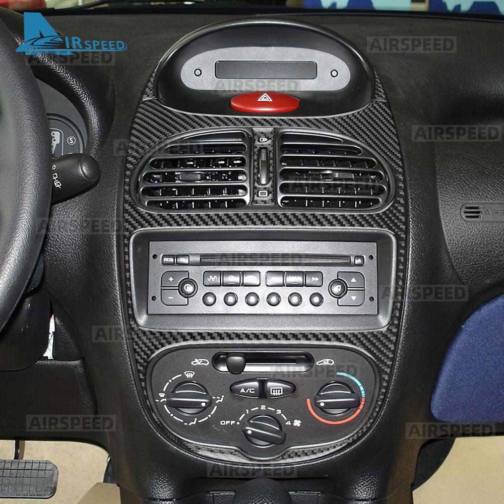 Real Soft Carbon Fiber Sticker For Peugeot 206 2001 2002 2003 2004 2005 2006 2007 2008 2009 2010 Car Central Control Air Outlet