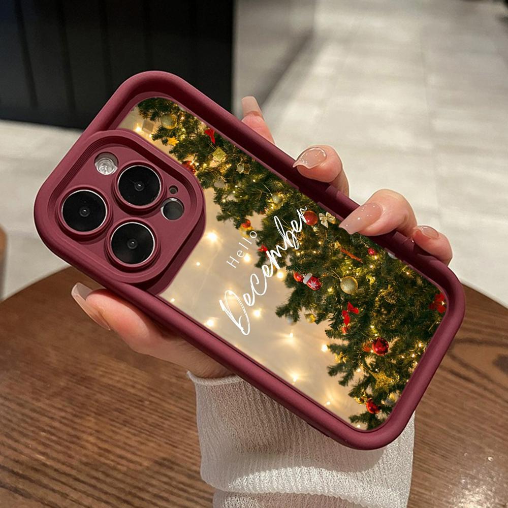 Чехлы для телефонов Ae117 Merry Christmas Happy New Year для iPhone 16 14 13 11 Pro Max 15 7 8 Plus 12 mini XR XS Max Angel Eye Ladder Protective Cover