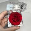 Шкатулка для украшений с preserved-розой, прозрачный акриловый футляр с вечной розой, подарочная коробка на День святого Валентина для кольца, ожерелья, помолвочных украшений