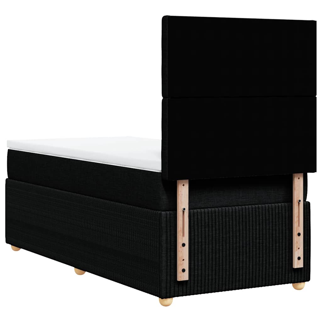Box Spring Bed with Mattress Black 80 x 200 cm Fabric