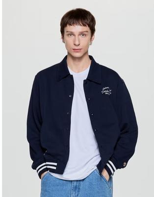 CAMBRIDGE UNIVERSITY [25Fw][Hazzys X Cambridge] Navy Logo Embroidered Varsity Jacket