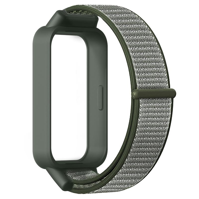 Чехол + Ремешок для Xiaomi Redmi band 3 аксессуары спортивный Нейлоновый браслет correa + Защитный Бампер корпус Чехол для mi band 9 active