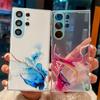 Мраморный чехол с акварельной росписью для Samsung S24U S23 Ultra S22 S21 Plus A55 5G A54 A34 A23 A52 A72 A33 A12, прозрачный мягкий силиконовый чехол
