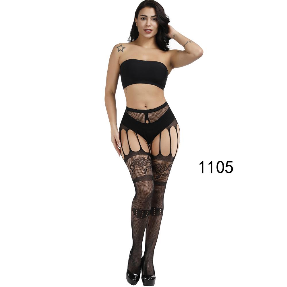High-End Sexy Lingerie Fishnet Stockings with Non-Slip Garter, Nurse & Stewardess Style