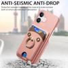 Y6 For iPhone 16 Case Cute Bear Design PU Leather+TPU Card Holder Phone Cover - Pink