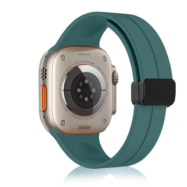 Strap For Apple watch ultra 3 2 band 44mm 45mm 49mm 40mm 41mm 46mm Magnetic Silicone Bracelet correa iWatch Series 8 se 9 10 11