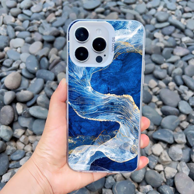 Морские Волны Морская Вода Креативный Чехол для Телефона Для iPhone Case 16 15 14 Pro Max Plus 13 Mini 12 11 Pro Max Ударопрочные Лазерные Чехлы