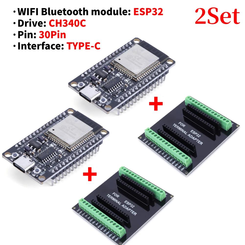 1-3Set ESP32 32 CH340C Development Board TYPE-C Micro USB WiFi+Bluetooth Ultra-Low Power Consumption SPI Wireless Module