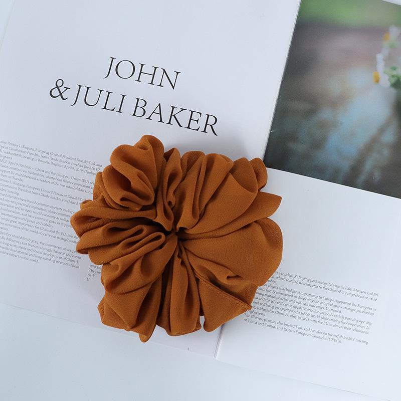 Эластичная повязка на голову из шифона с бусинами, однотонная, с кольцом для толстой кишки из Малайзии