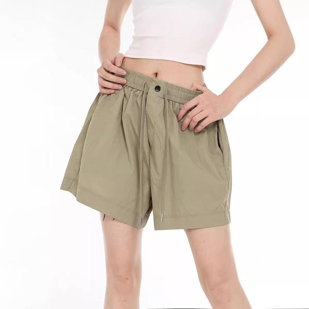 Wide-legged Work Shorts for Women In Summer New High-waist Loose A-line Casual Small Straight-leg Pants